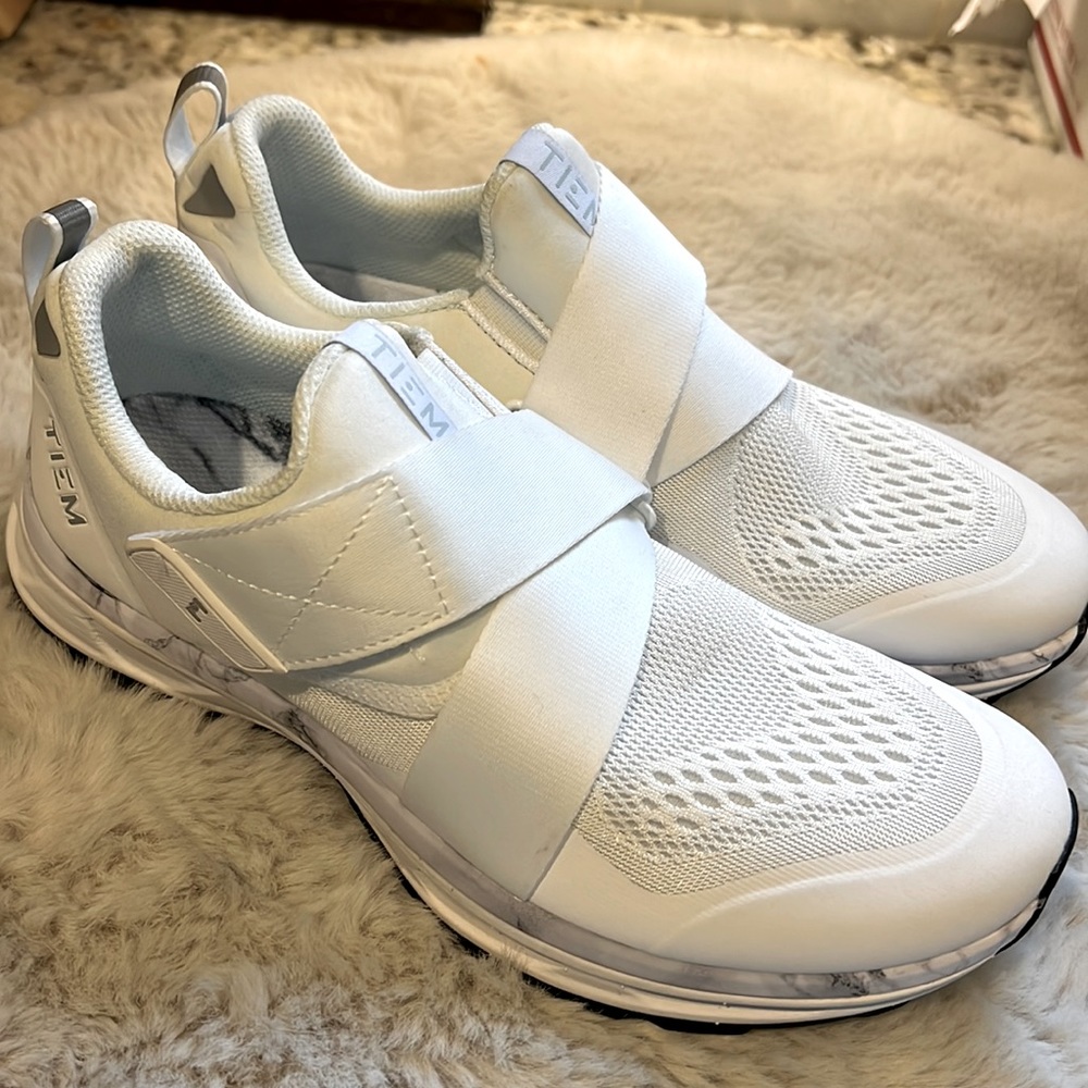 White Slip-On Athletic Sneakers for Women - TIEM